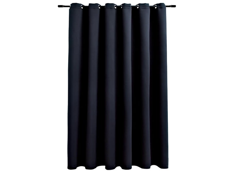  Rideau occultant, rideau black-out avec anneaux en métal noir 290x245 cm cf43949  - Conforama A