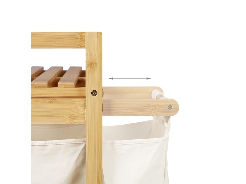  Panier à linge double pratique avec 2 compartiments 70 x 40 x 60 cm en bambou naturel 13_0007557  - Conforama D