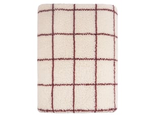 Plaid polaire à carreaux écru 150x200