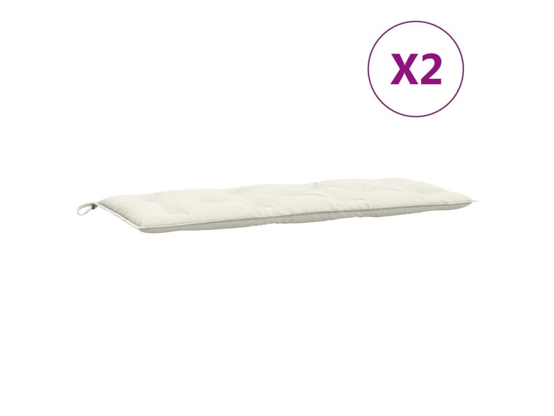  Lot de 2 coussins de banc de jardin, coussins d'assise crème mélangé tissu cf58655  - Conforama D