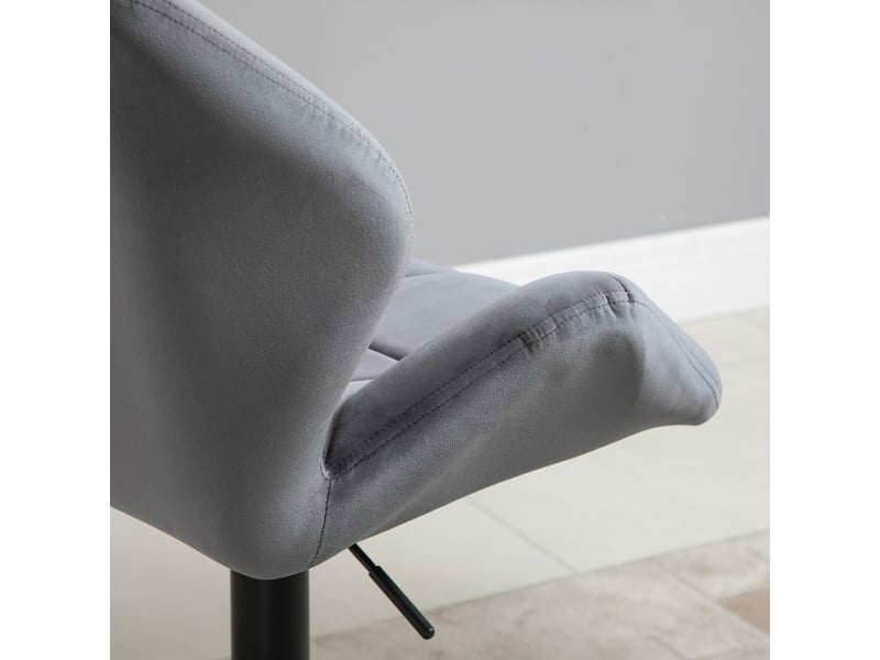  Tabourets de bar lot de 2 réglables à 360° - lpospi - dossier et repose-pieds, polyester - gris  - Conforama C