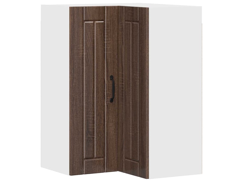  Meuble mural de cuisine, armoire d'angle cuisine lucca chêne brun 57x57x80cm  - Conforama A