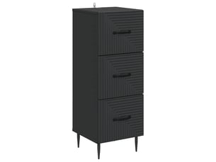 Armoire de rangement bureau, armoire à tiroirs noir 33 x 34,5 x 89,5 cm bois d'ingénierie