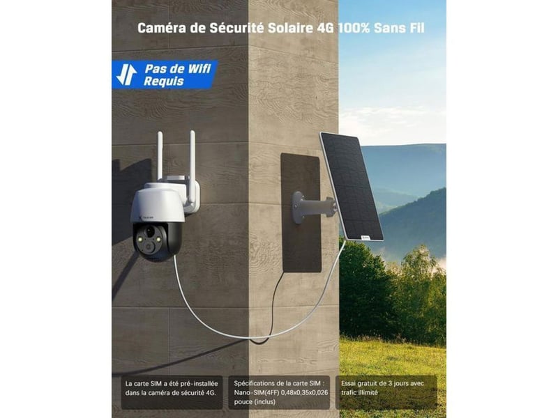  Caméra extérieure ptz solaire 4g lte 2k blanche et noire ip66 détection humaine pir ia 149519_AAALJ38716_6_DROPFR - Conforama B