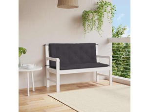 Coussin de banc de jardin, coussin d'assise noir 120x(50+50)x7 cm tissu oxford cf52773