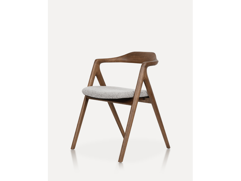  Lot de 2 chaises de salle à manger 53,5 x 58 x 74,5 cm – noyer et argile – accoudoirs intégrés  - Conforama C