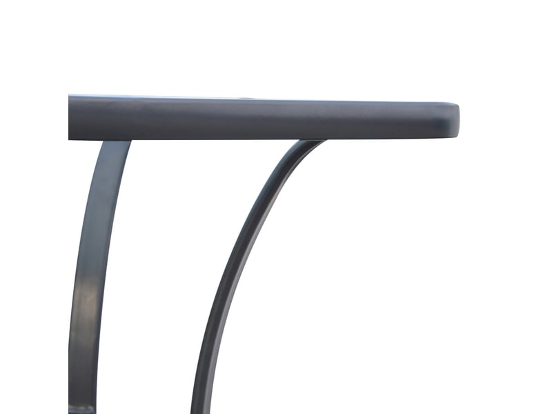  Table de jardin carrée noire en métal et verre trempé 68,5 x 68,5 cm, résistante aux intempéries pour balcon  - Conforama D
