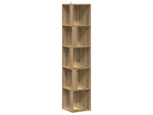 Étagère de rangement, corner cabinet 33 x 33 x 165 cm engineered wood chêne artisanal