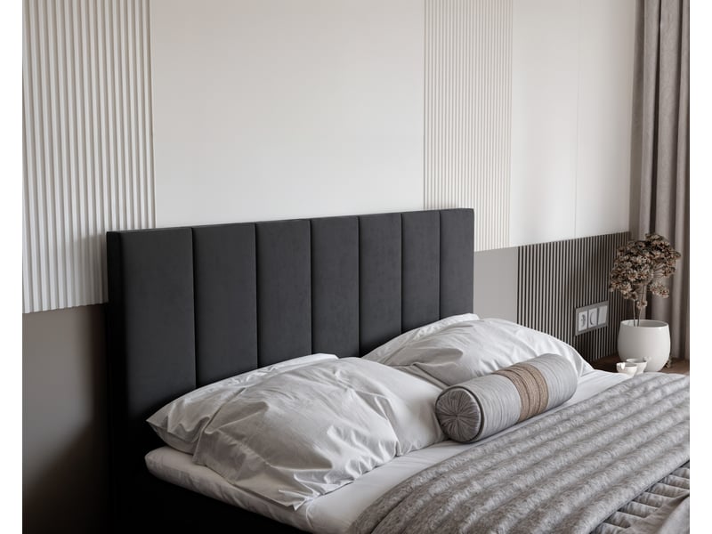  Lit coffre zelto - 200x200 cm - avec matelas et surmatelas - velours dense - gris ZELTO - Conforama D