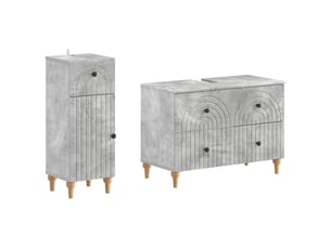 Ensemble de 2 meubles de salle de bain alkmaar gris béton cf63054