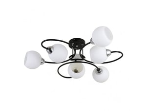 Fabrilamp fuji, lampe, moderne, 6 x e27, noirchromé, 21 x 65 x 65 cm