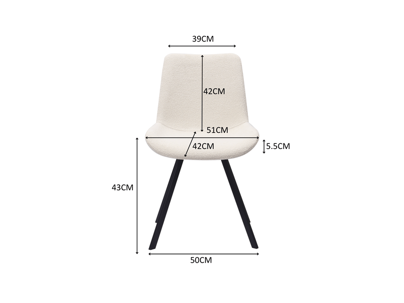  Chaise de salle à manger pivotante 360° avec assise ergonomique en tissu et métal blanc  - Conforama E
