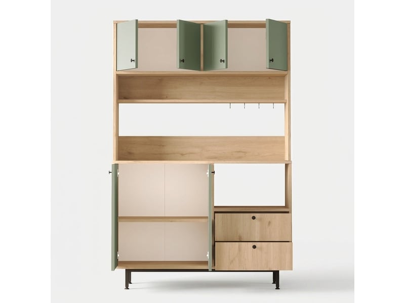  Buffet de rangement multiusage avec étagères et tiroirs zarethil  - Conforama C