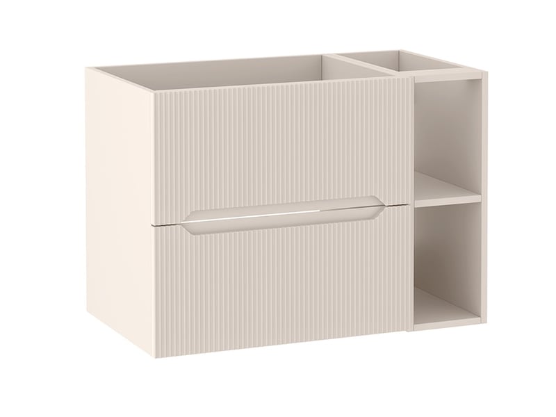  Meuble sous vasque suspendu avec étagère 2t novo l.80 cm cachemire mat  - Conforama A