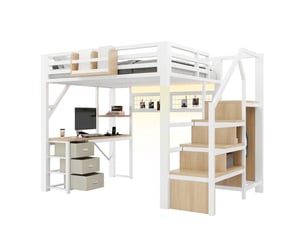 Lit mezzanine 140x200 cm    coloris blanc