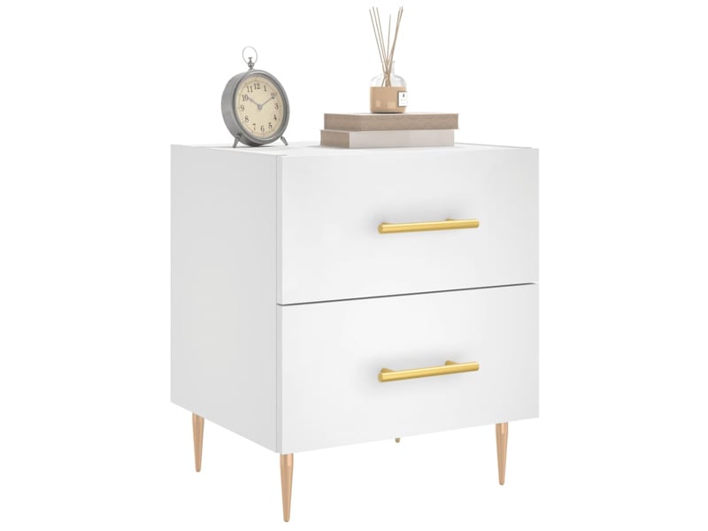  Lot de 2 tables de chevet - cabinet de chevet - table de nuit blanc 40x35x47,5 cm bois d’ingénierie  - Conforama B