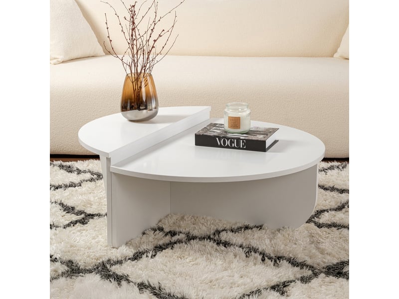  Table basse ronde blanc d90 cm  - Conforama B