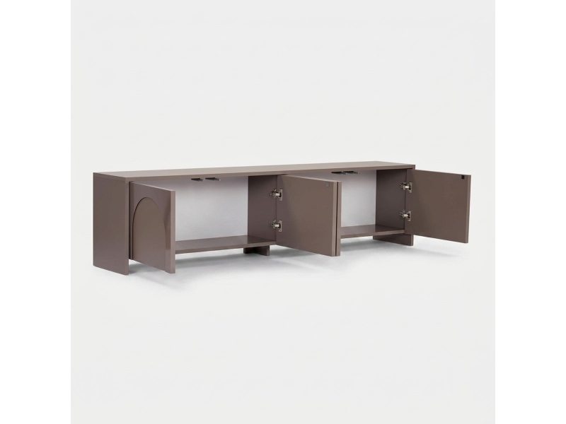  Support tv mobile moderne de 180 cm avec portes aurelia - gris tourterelle  - Conforama C