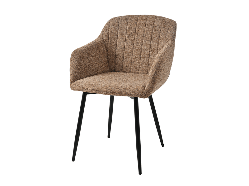  Lot de 2 chaises de salle à manger goeurvant 711 en chenille et pieds en métal - marron café JOD00711AAK-2 - Conforama R