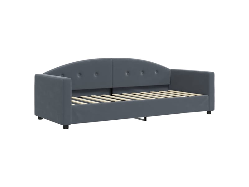  Lit simple- lit adulte -  lit de repos gris foncé 80x200 cm velours  - Conforama A