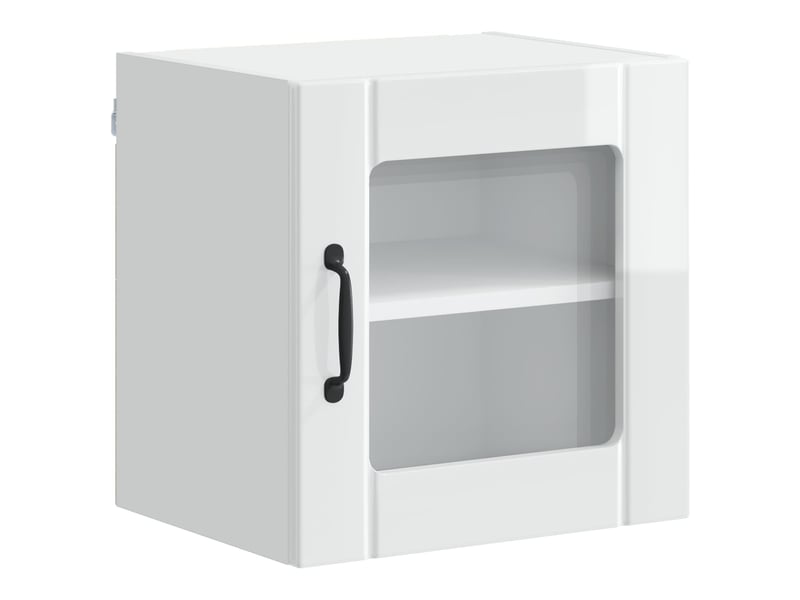  Meuble mural de cuisine, cabinet en verre mural 2 pcs blanc brillant shl6119  - Conforama E