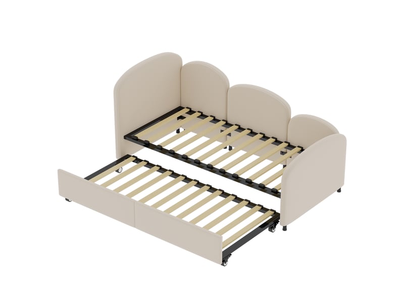  Lit de jour SOFTSEA 2 places en velours, tiroirs rangement, canapé-lit moderne  - Conforama A