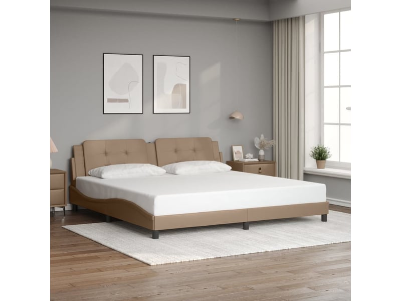  Lit adulte, lit double, cadre de lit avec led sans matelas zadar cappuccino 200x200cm cf813  - Conforama D