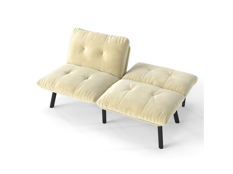 Canapé convertible, canapé-lit, 2 places, crème, pliable, design moderne, mobilier pour espace de vie, pour salon et séjour - Conforama E