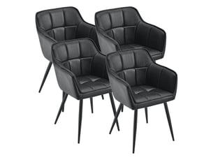 Lot de 4 chaises de salle à manger birmingham 82 x 60 x 59 cm noir [en.casa]