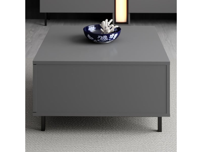  Table basse mdf anthracite - l75 x h40 x p75 cm - design moderne  - Conforama D