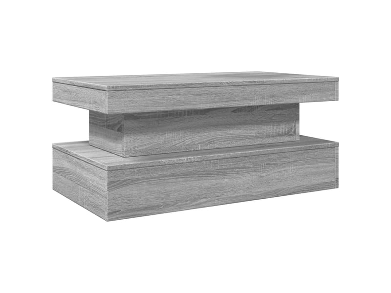  Table basse | table d'appoint salon avec lumières led gris sonoma 90x50x40 cm shl7598  - Conforama C