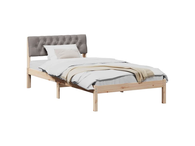  Lit simple- lit adulte -  cadre de lit marron et taupe 100 x 200 cm bois massif en pin  - Conforama B