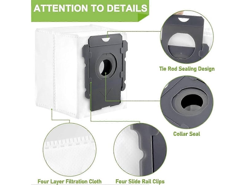  12pcs vacuum bags replacement for i1+ i2+ i3+ i4+combo i5+ i6+ i7+ i8+ j5+ j6+ j8+ s9 vacuum cleaner  - Conforama B