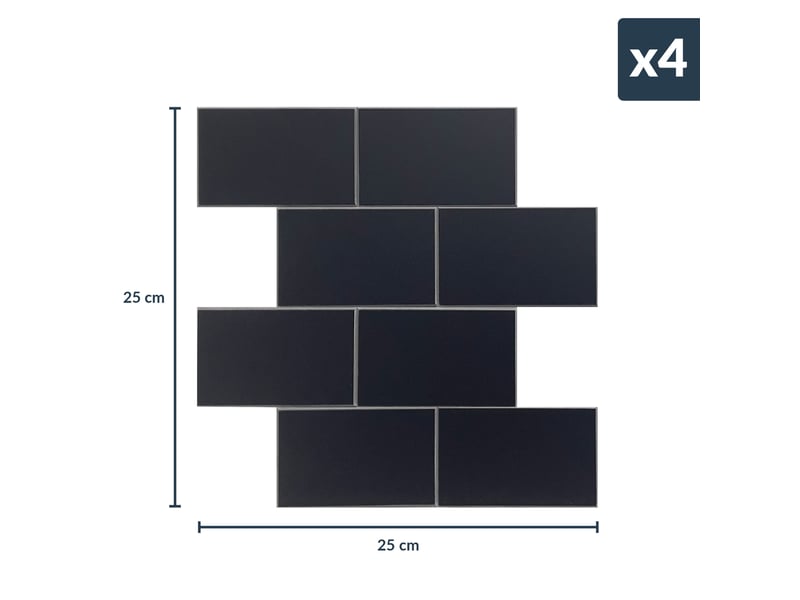  Crédence adhésive murale 3d  - effet carrelage 4 pièces 25x25 cm  - Conforama C