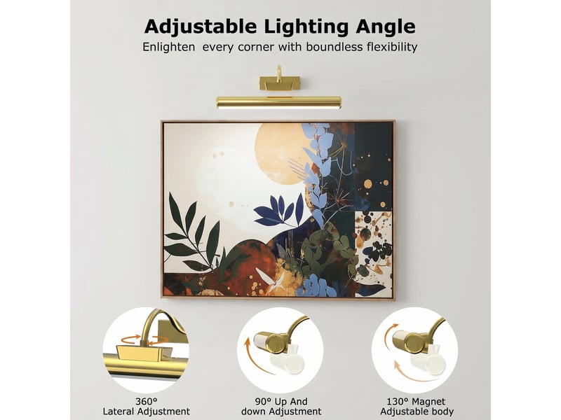 Applique murale sans fi 5000mah batterie rechargeable 3 températures de couleur avec télécommande 40.5cm - Conforama B