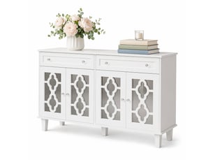 Buffet 4 porte(s) 2 tiroir(s) LPOSPI - 140 cm coloris blanc