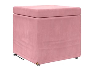 Tabouret bas, ottoman rose 41x41x40 cm velours et bois composite