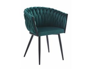 Chaise - leobert - orion - velours vert - 61 x 55 x 79 cm - lot de 2