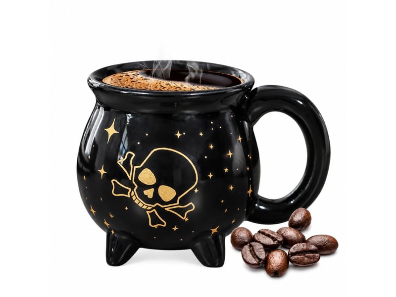  Mug en céramique, halloween, noir, 13 × 9,5 cm  - Conforama A