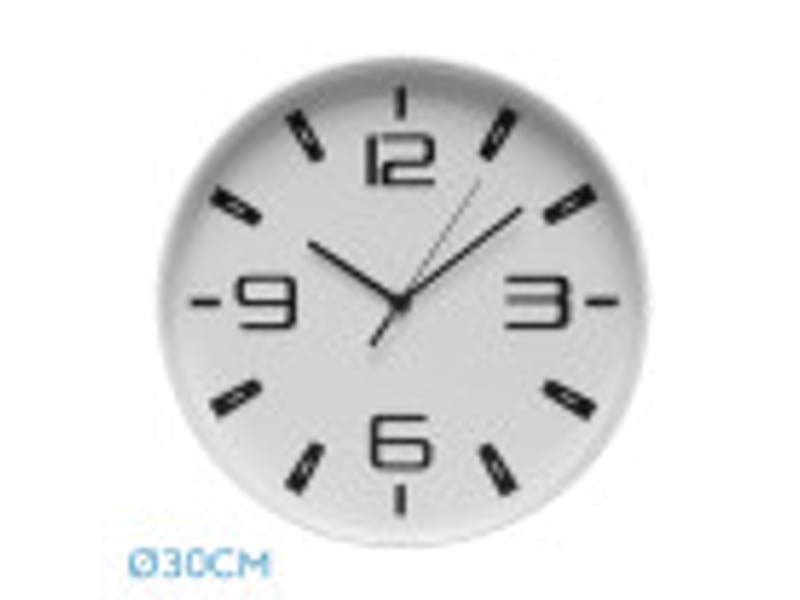 Horloge murale fabrilamp aroa ø 30 cm blanc mouvement continu 190810001 - Conforama B