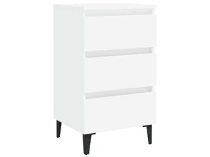 Table de chevet - cabinet de chevet - table de nuit avec pieds en métal blanc 40x35x69 cm