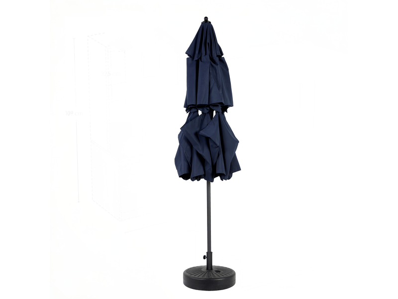  Parasol en acier 3 niveaux 3 m avec inclinaison automatique, bleu marine, sans pied  - Conforama D