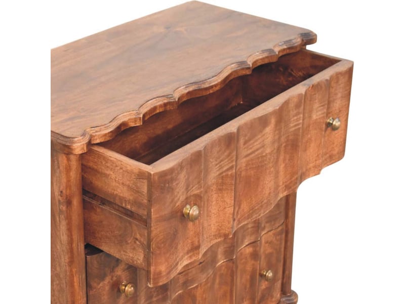  Artisan furniture commode lume en bois massif à panneaux finition torréfiée  - Conforama E