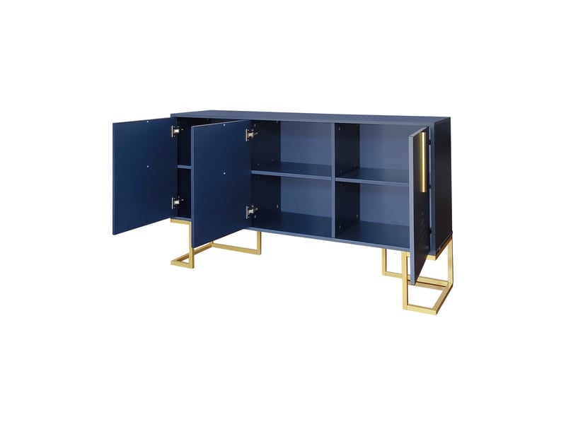 Sideboard 138x40x80.5 cm 3 portes mdf bleu marine - Conforama A
