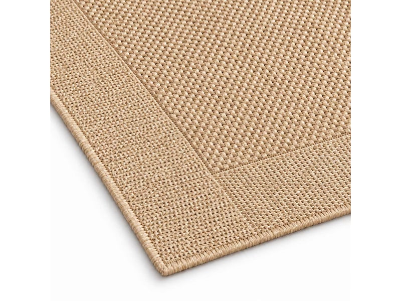  The white stone tapis extérieur avec bordure 160x230 cm beige | pour intérieur et extérieur, résistant aux uv et à l'eau, lavable | tapis en polypropylène tissé à plat effet sisal  - Conforama B