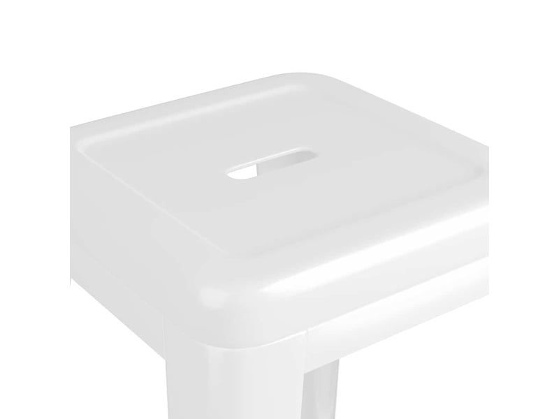  Lot de 2 tabouret de bar empilables blanc métal  - Conforama E