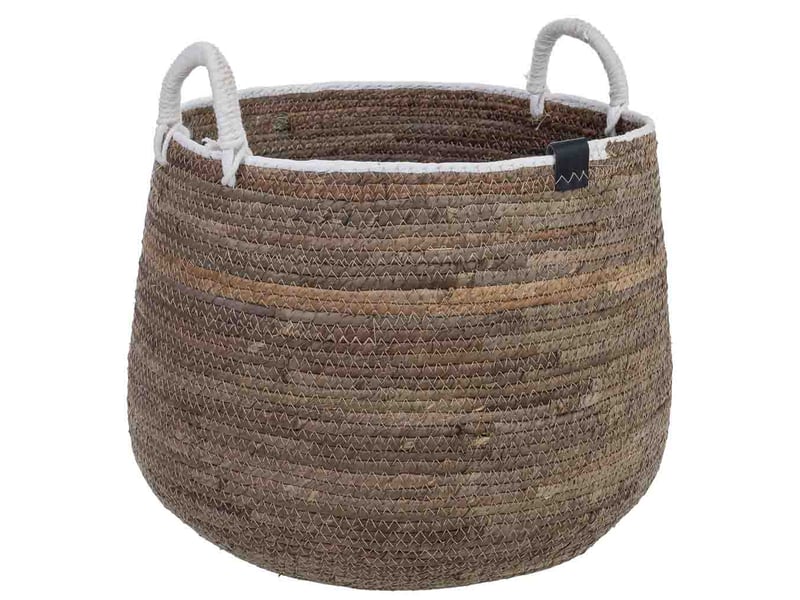  Lot de 2 paniers en fibre naturelle marron : 43x33 cm, 33x27 cm (h)  - Conforama D