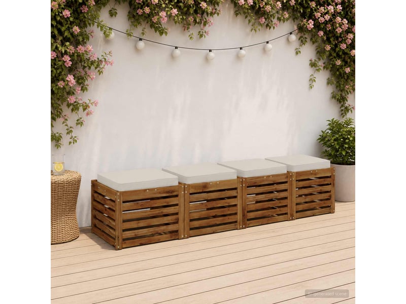  Lot de 4 coussins de siège, coussins d'assise vught 100 % polyester blanc cf60703  - Conforama B