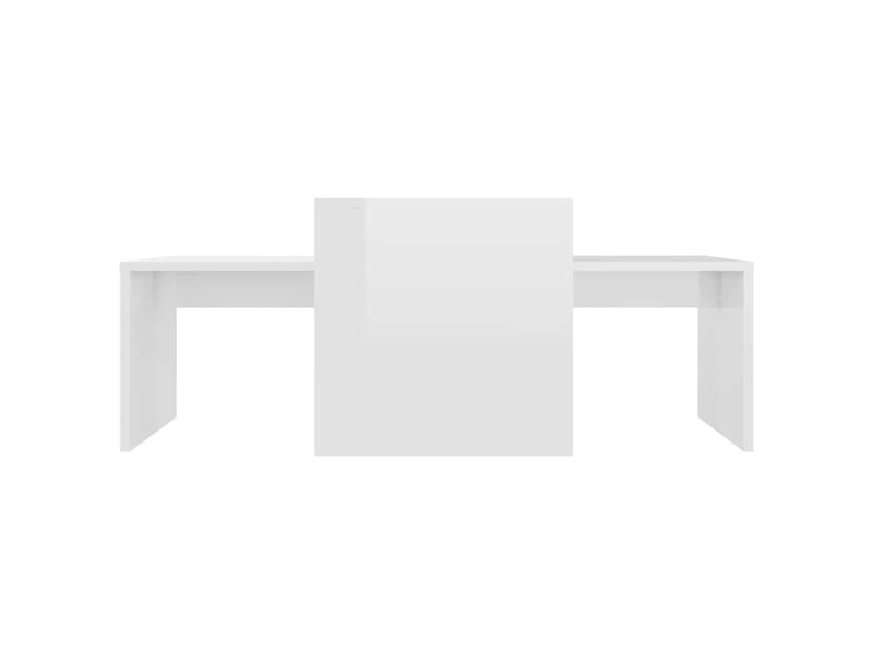  Ensemble de tables gigognes 2 pcs blanc brillant bois d’ingénierie  - Conforama D