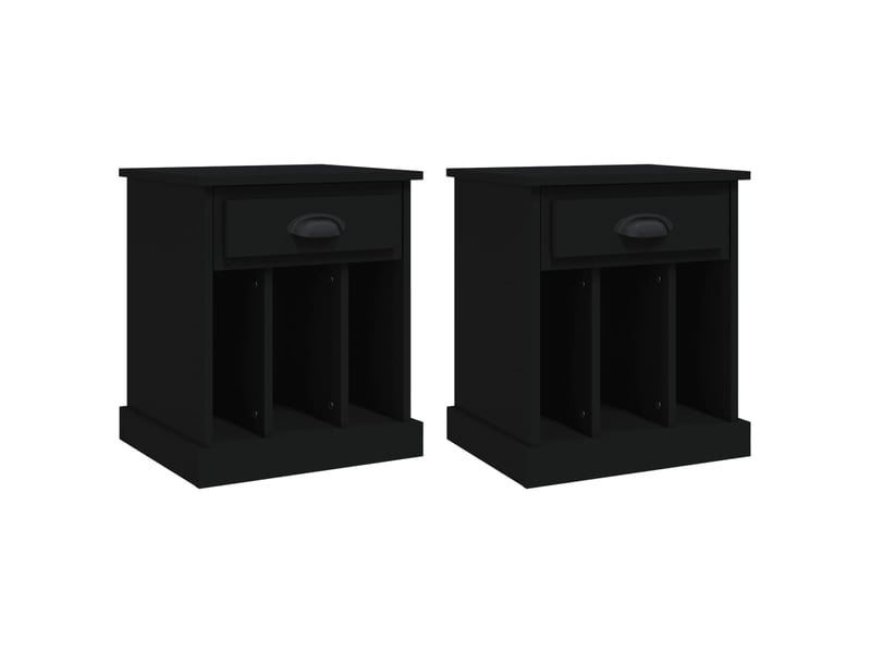  Lot de 2 tables de chevet - cabinet de chevet - table de nuit noir 43x36x50 cm  - Conforama A
